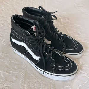 Vans Off The Wall Women High Top Sneakers Shoes Unisex Black & White